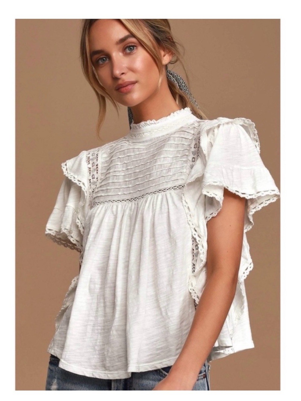 Free People Le Femme short sleeve top - used good condition